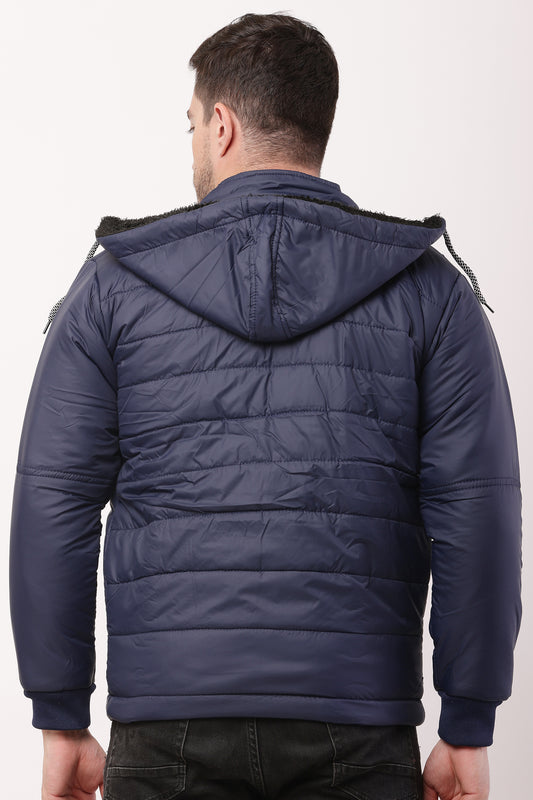 'Wolver' Men Stylish Navy Blue Cape bomber Jacket
