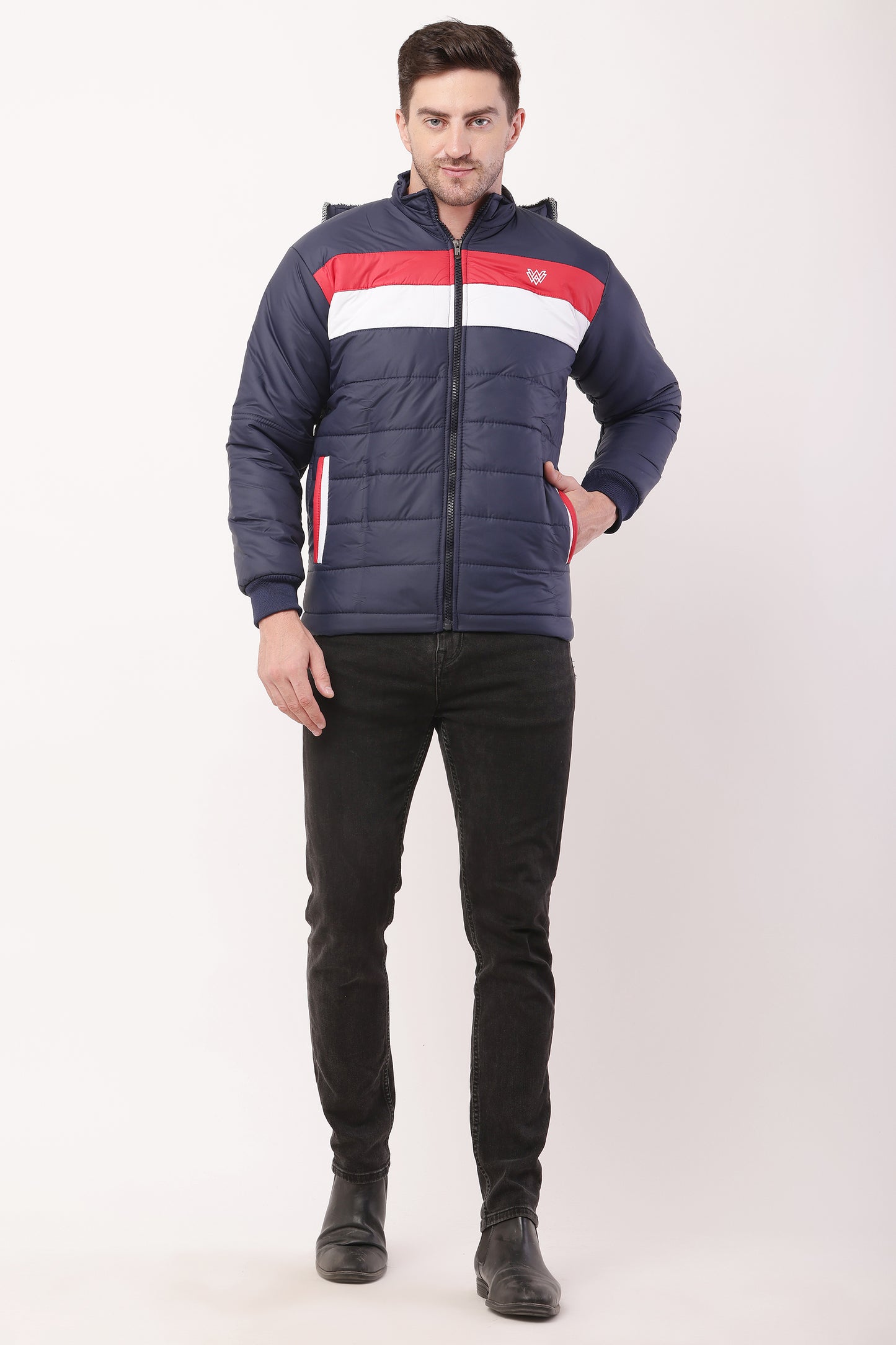 'Wolver' Men Stylish Navy Blue Cape bomber Jacket