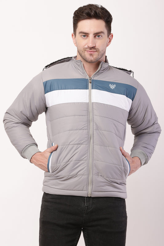 'Wolver' Men Stylish Light Grey Cape bomber Jacket
