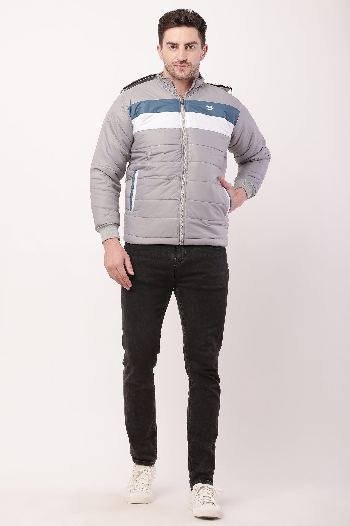 'Wolver' Men Stylish Light Grey Cape bomber Jacket