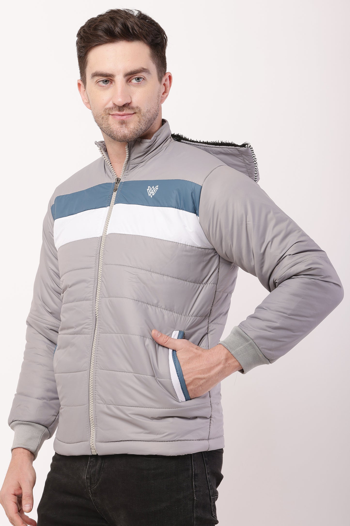 'Wolver' Men Stylish Light Grey Cape bomber Jacket