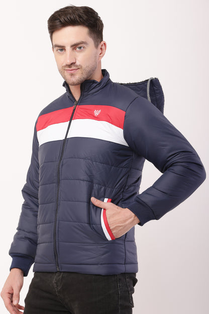 'Wolver' Men Stylish Navy Blue Cape bomber Jacket