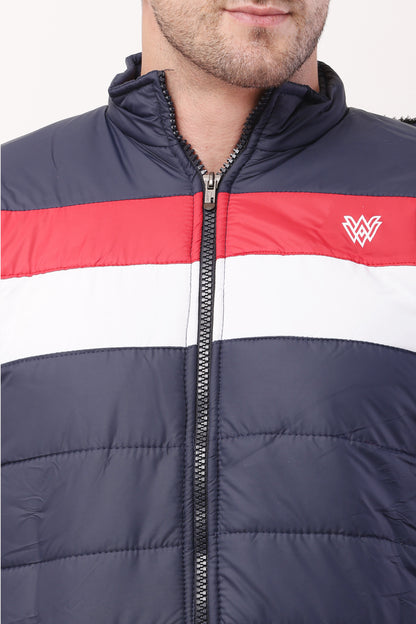 'Wolver' Men Stylish Navy Blue Cape bomber Jacket