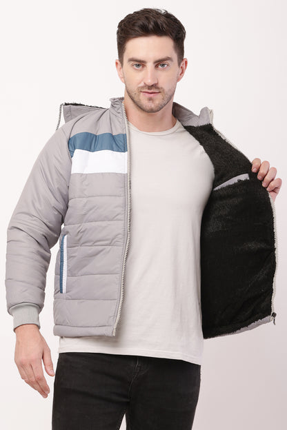 'Wolver' Men Stylish Light Grey Cape bomber Jacket