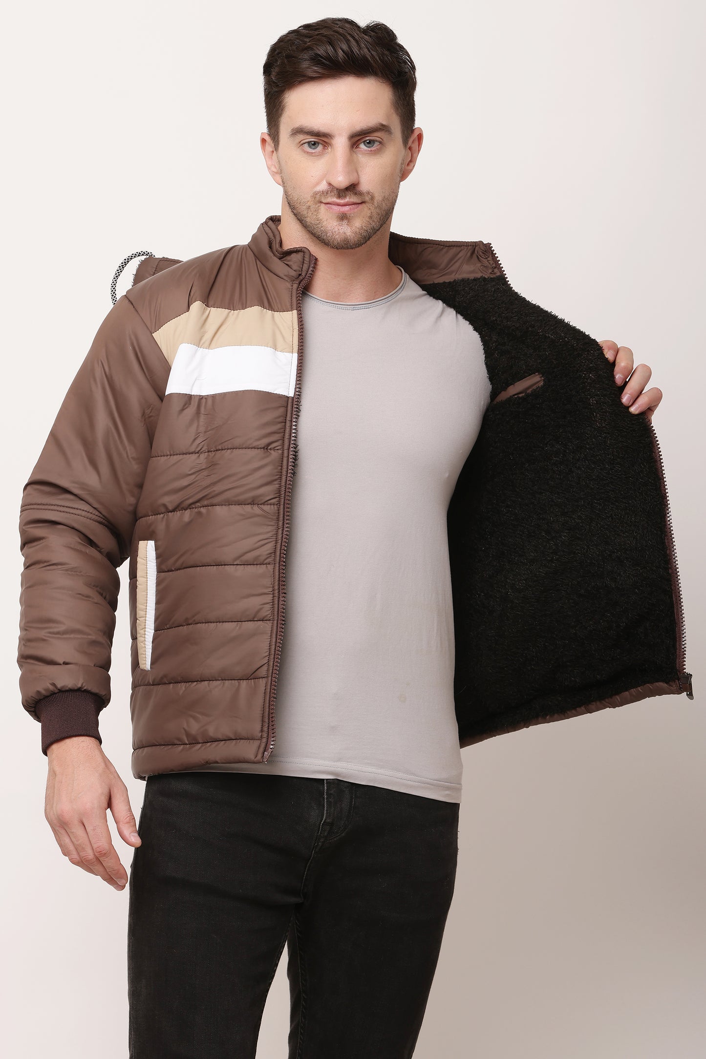 'Wolver' Men Stylish Brown Cape bomber Jacket