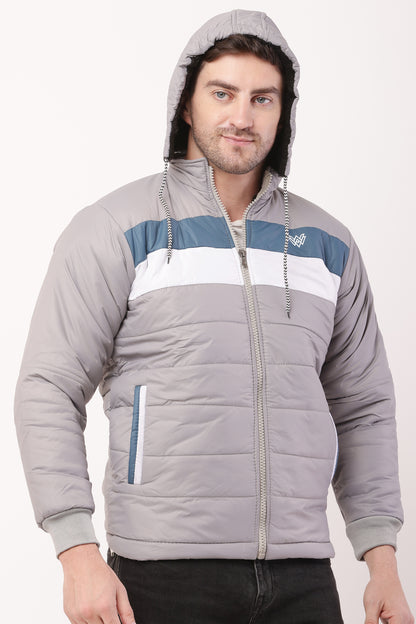 'Wolver' Men Stylish Light Grey Cape bomber Jacket
