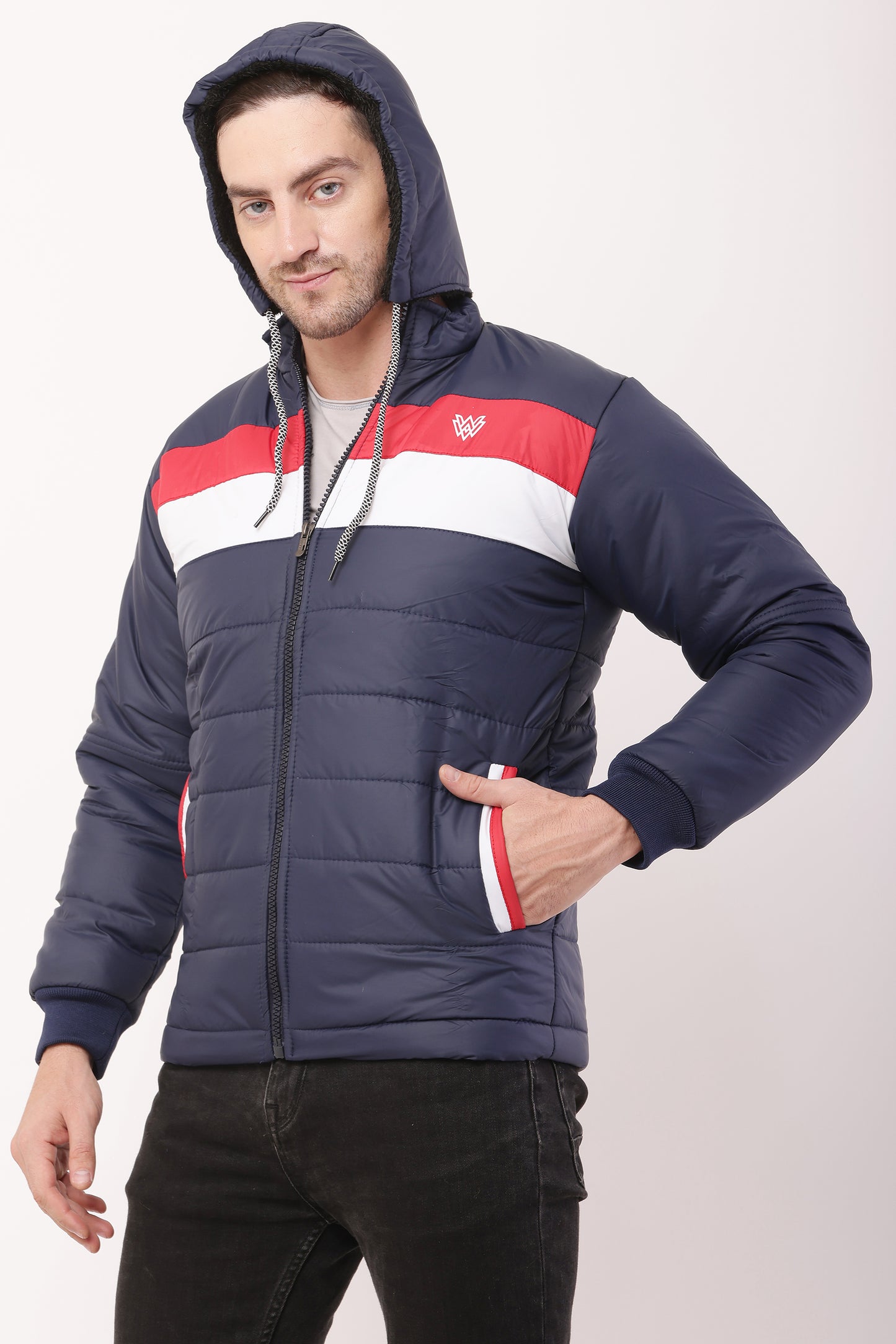 'Wolver' Men Stylish Navy Blue Cape bomber Jacket