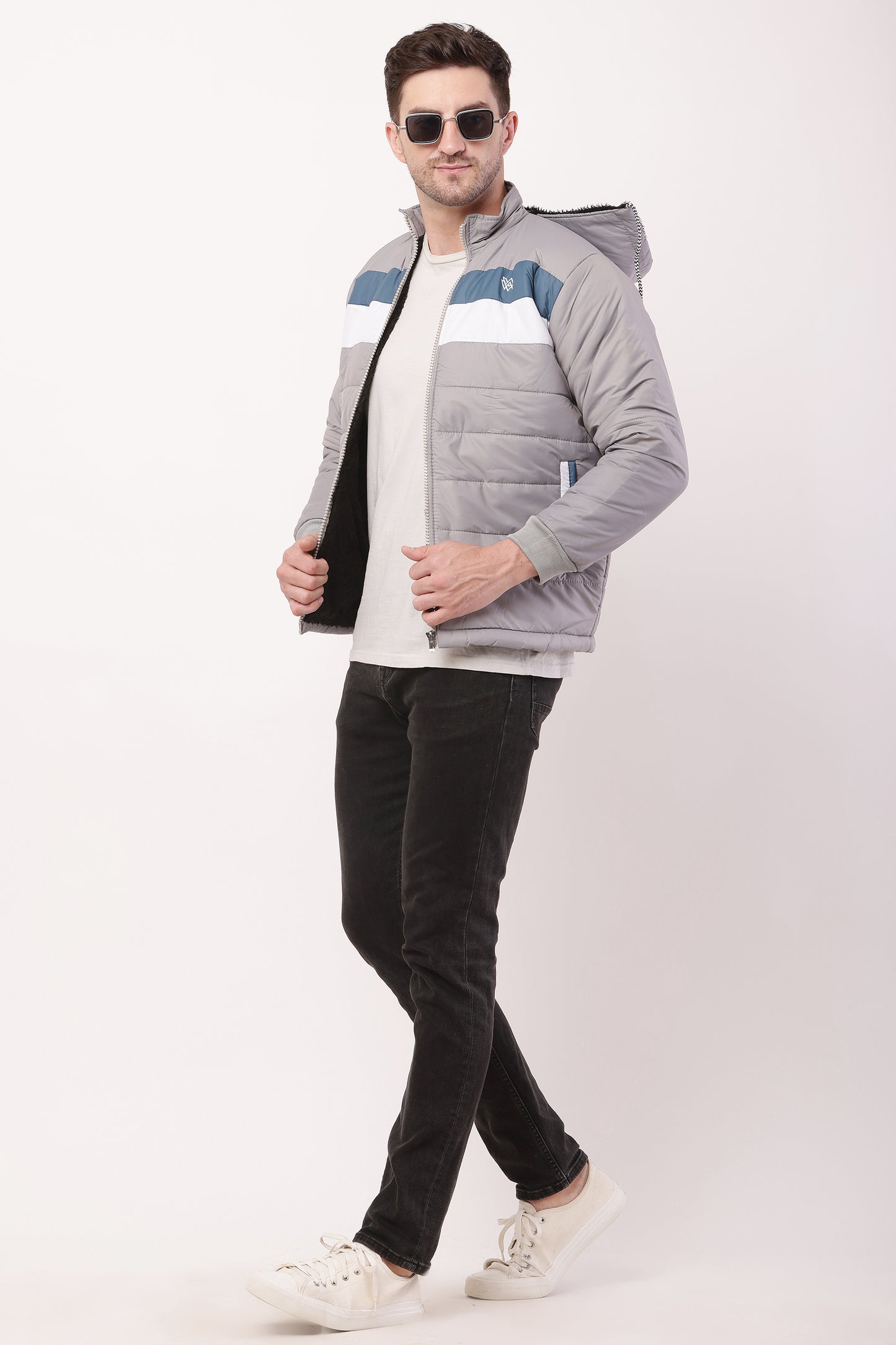 'Wolver' Men Stylish Light Grey Cape bomber Jacket