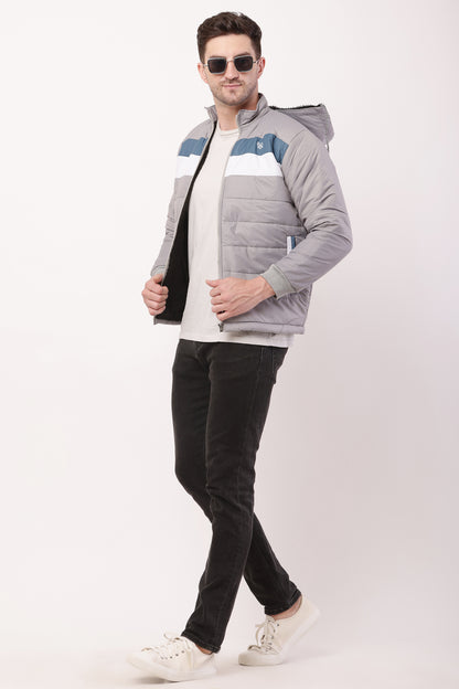 'Wolver' Men Stylish Light Grey Cape bomber Jacket